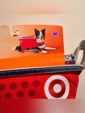 Target Red Dog Harness with White Bullseye Accent - M